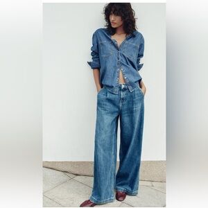 Zara loose fit wide leg jeans new with tag never worn